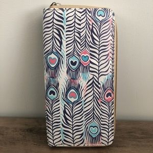 Peacock Feather Zipper Wallet